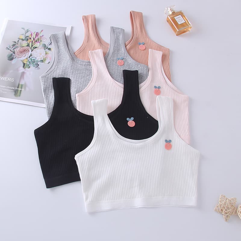 [In Stock, Fast Shipping] Double-Layer Girls' Mid-Length Vest for 8-15 Year Olds, Cotton for Elementary and Middle School Developing Underwear