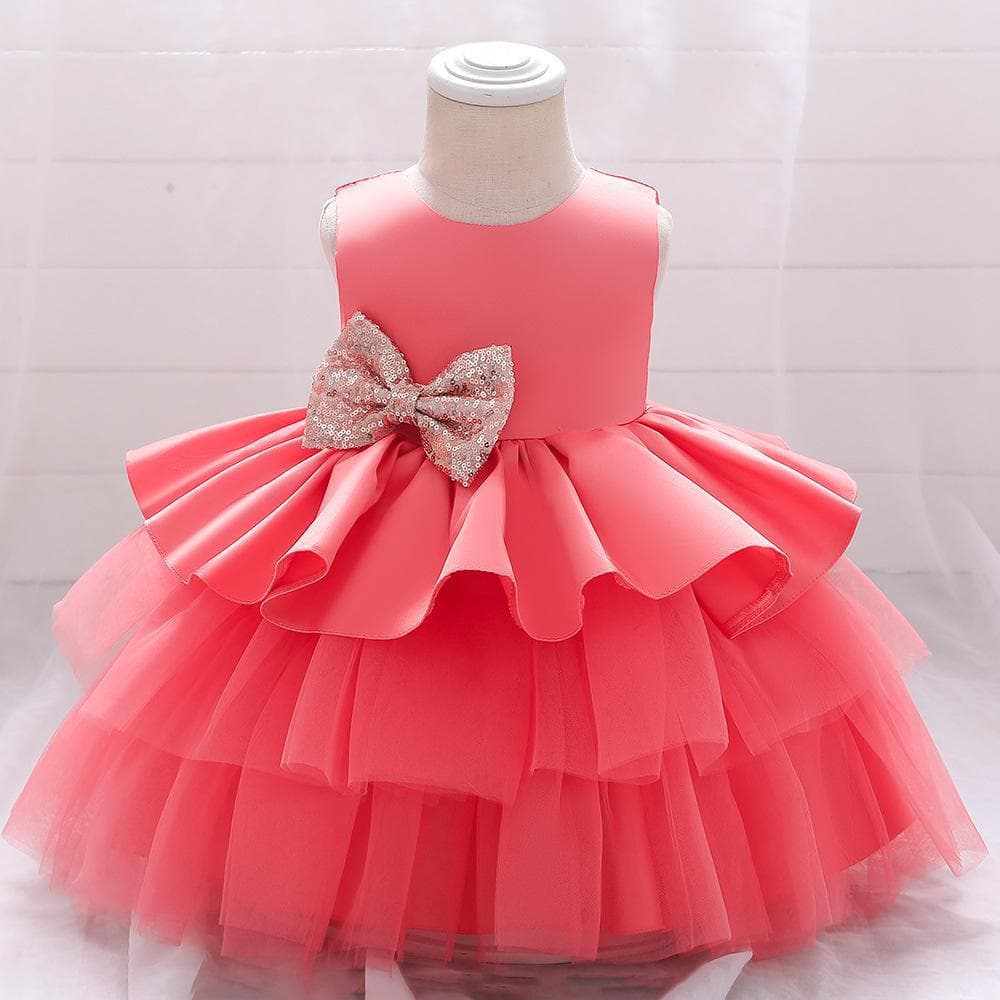 Princess Style Birthday Cake Cutting Dress for Kids Children's Ceremony Gown Puffy Skirt European And American Style Baby Dresses