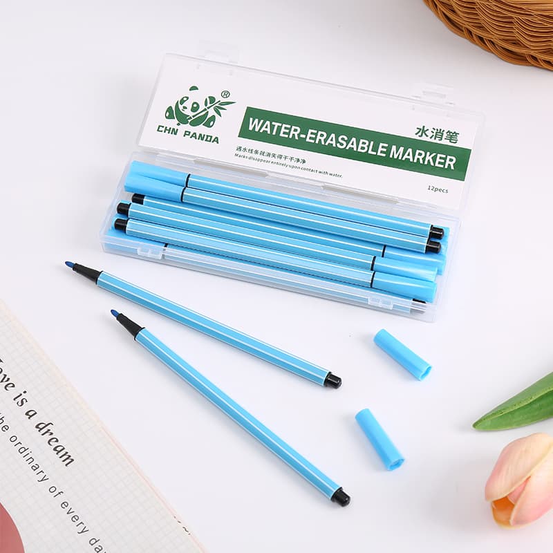 Factory Wholesale Panda Brand Water-Soluble Pen, 12 Pieces/Box, Tailor-Specific Fabric Marking and Positioning Water-Soluble Disappearing Pen