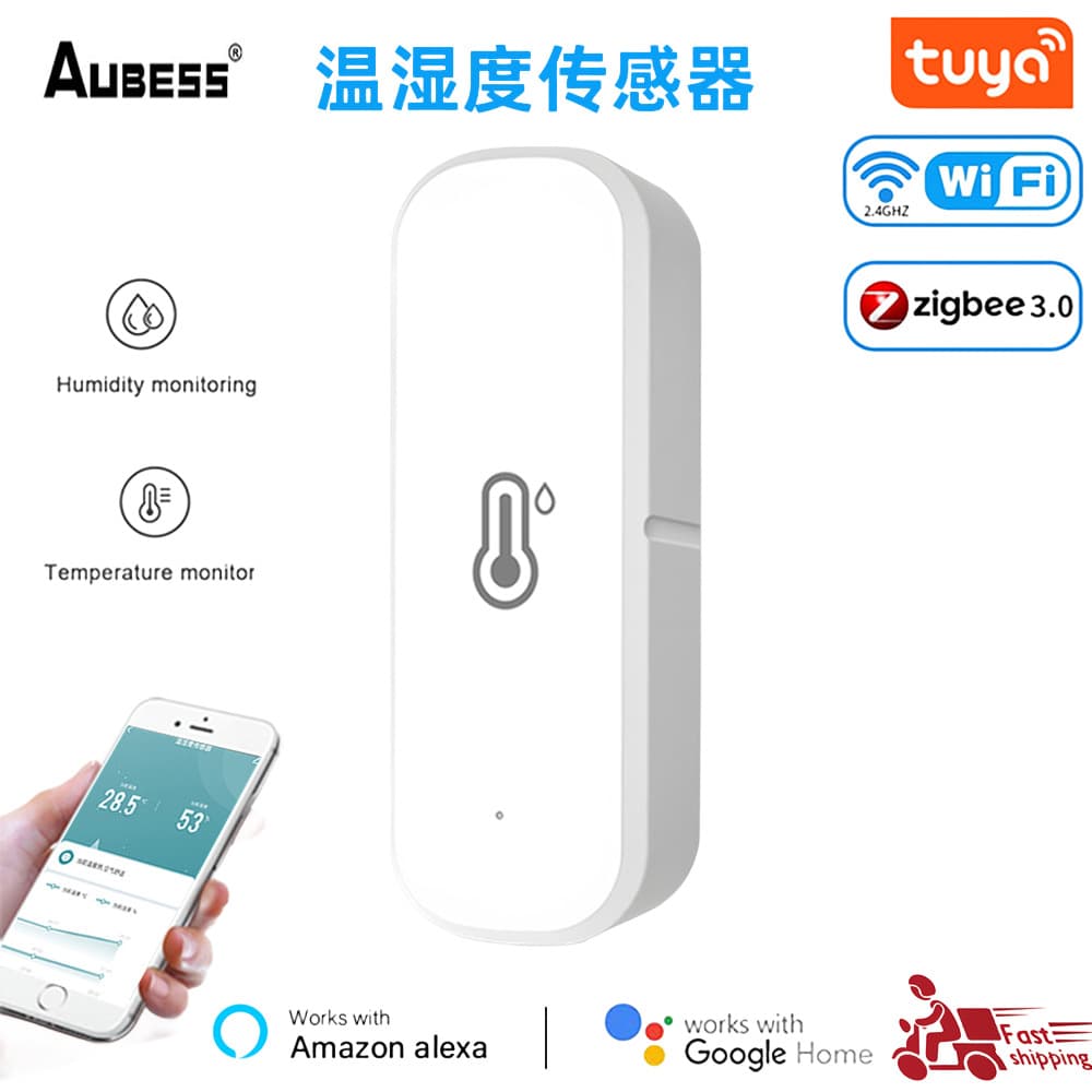 Tuya Smart WiFi Temperature and Humidity Sensor Real-Time Monitoring Temperature Humidity Detector Smart Home