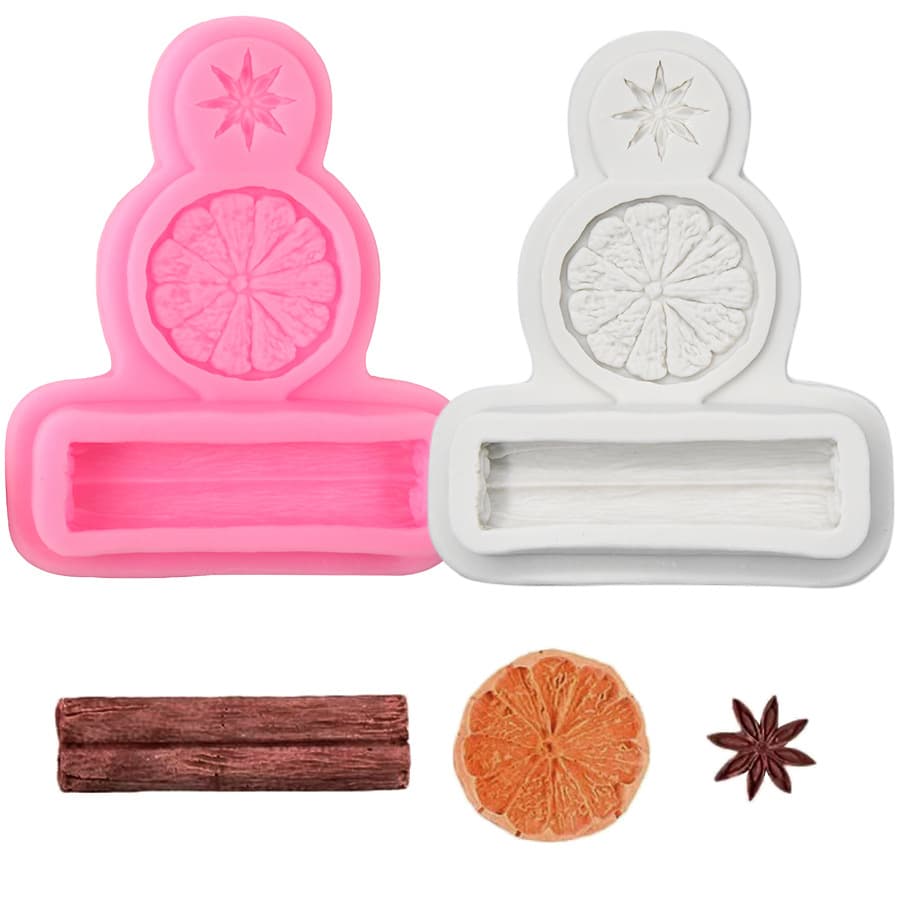 Cinnamon, Star Anise, Lemon Slice Hot Pot Base Silicone Mold, Fondant Cake, Funny Cake, Winter Christmas Accessory Mold