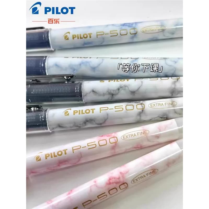 Japan Pilot P500 Gold Label Series Gel Pen 0.5mm Large Capacity Full Needle Tube Pen Black Blue
