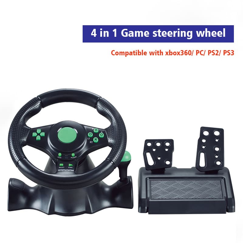 Compatible with Switch/Xbox One/360/PS4/PS2/PS3/PC Racing Game 7-in-1 Steering Wheel