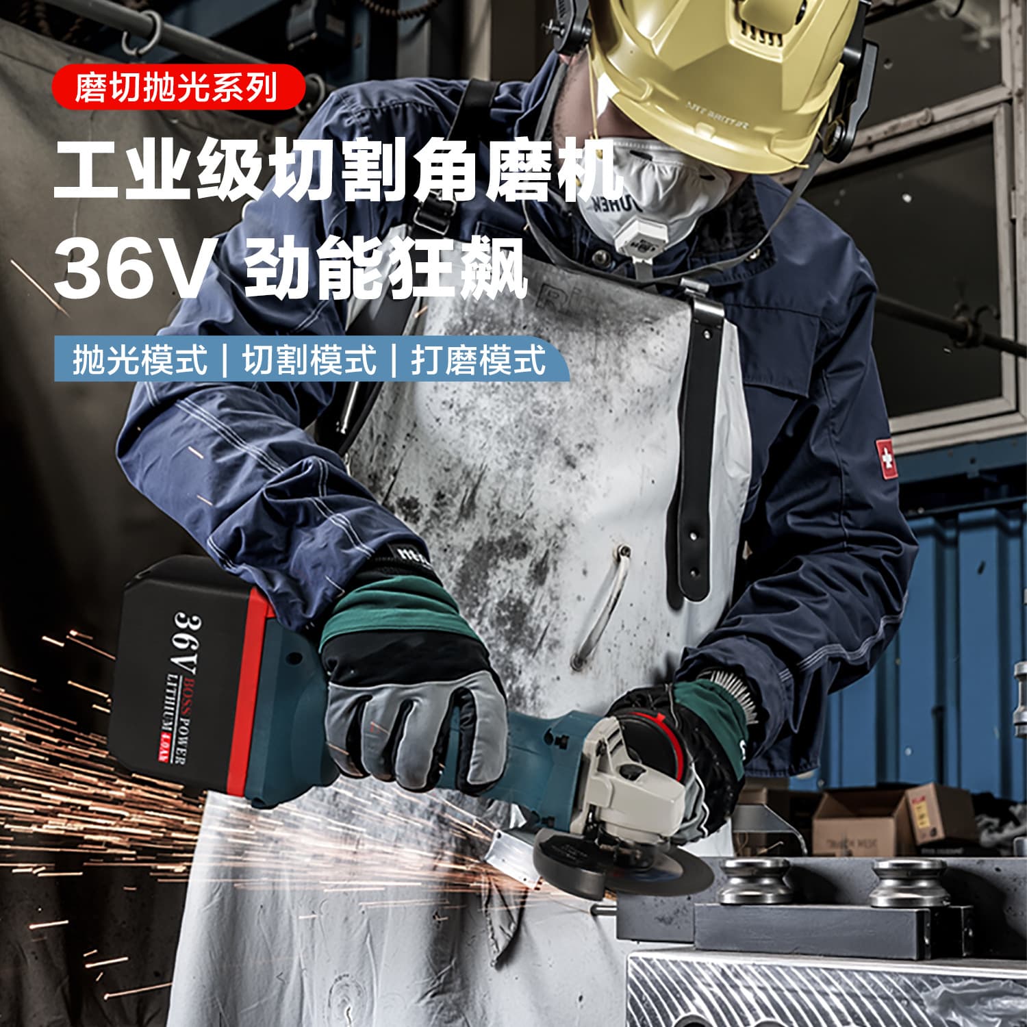 BOSS 36V high-power brushless rechargeable lithium angle grinder polishing machine cutting grinder polisher