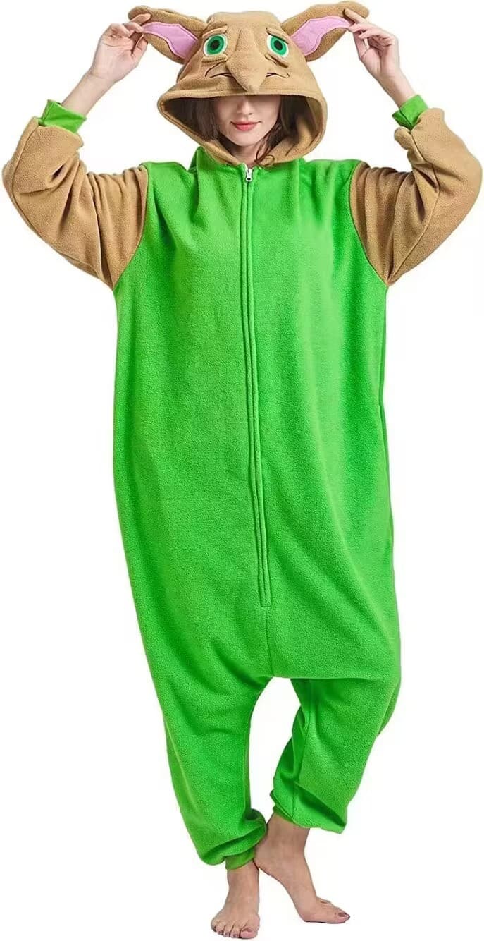 New flannel green bird monster master of dragon training flannel cartoon animal one-piece pajamas couple home clothes nightgown