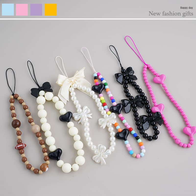 Ins Hot Girl Style Butterfly Beaded CCD Camera Strap Phone Case Accessory Chain, Polaroid Anti-Loss Portable Bracelet