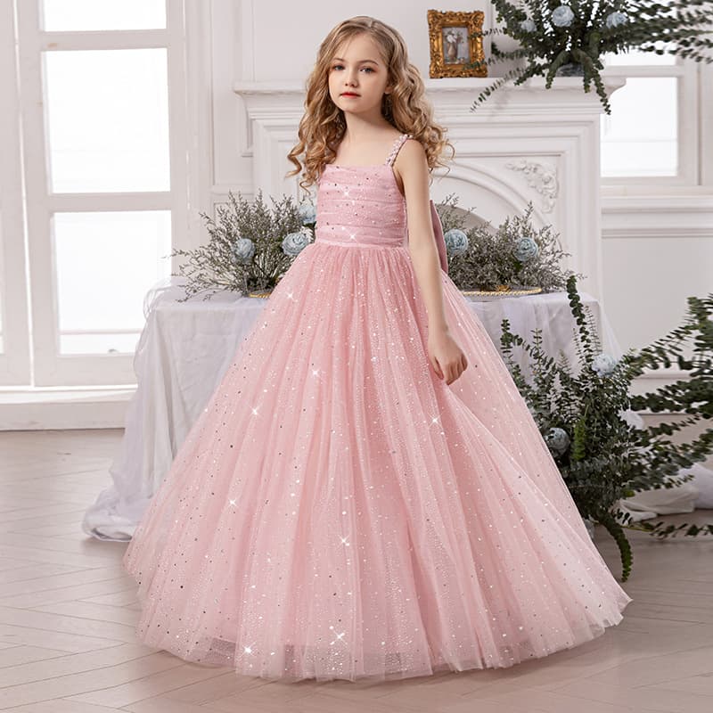 Cross-border Girls' Formal Dress Birthday Tulle Skirt Host Piano Runway Performance Princess Dress Flower Girl Wedding Gown Tulle Skirt