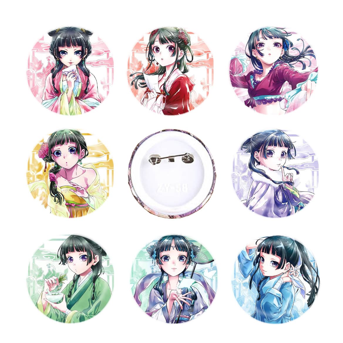 Anime Girl's Whispers Badge 58MM Pinback Button Cartoon Cat Logo Business Promotional Gifts Printed on Iron Backed Badge