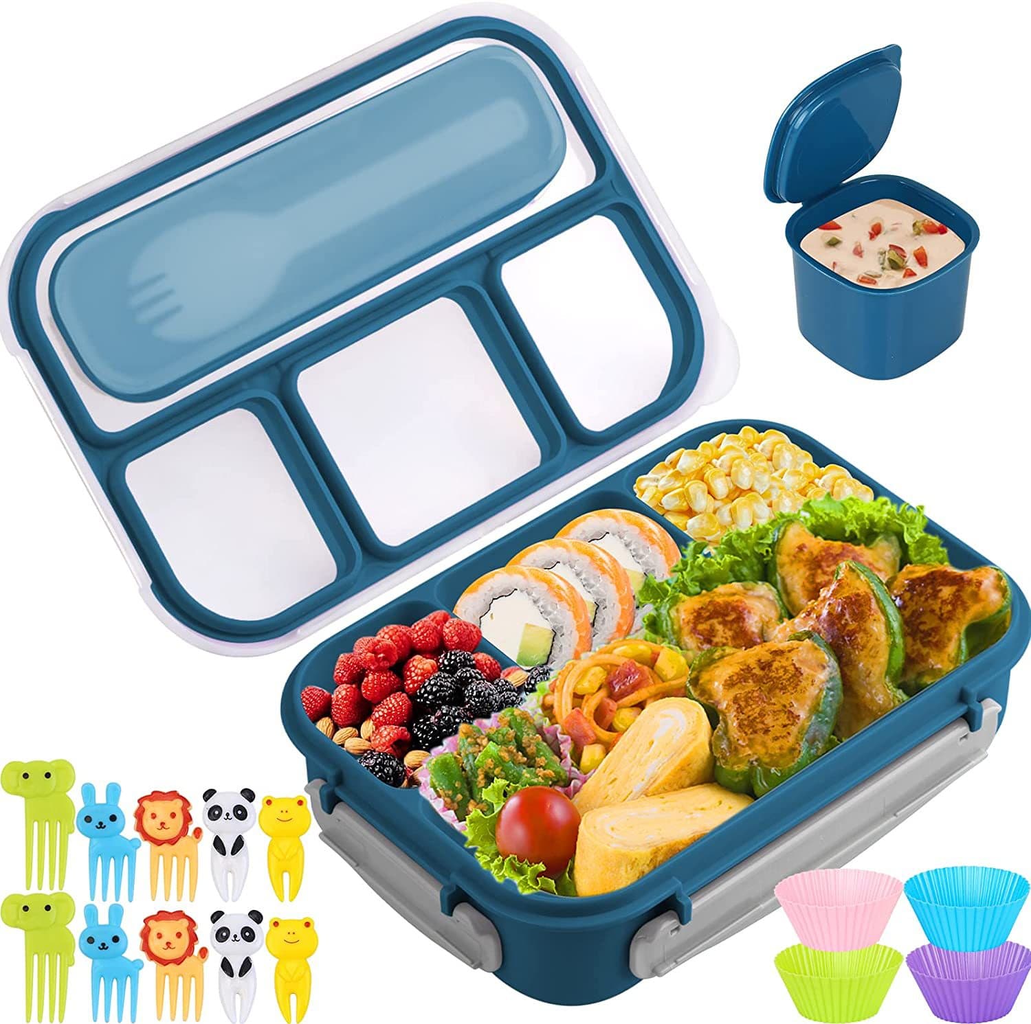 Amazon 16-Piece Lunch Box Set Insulated Lunch Box Fruit Picks Sauce Bento Box Set