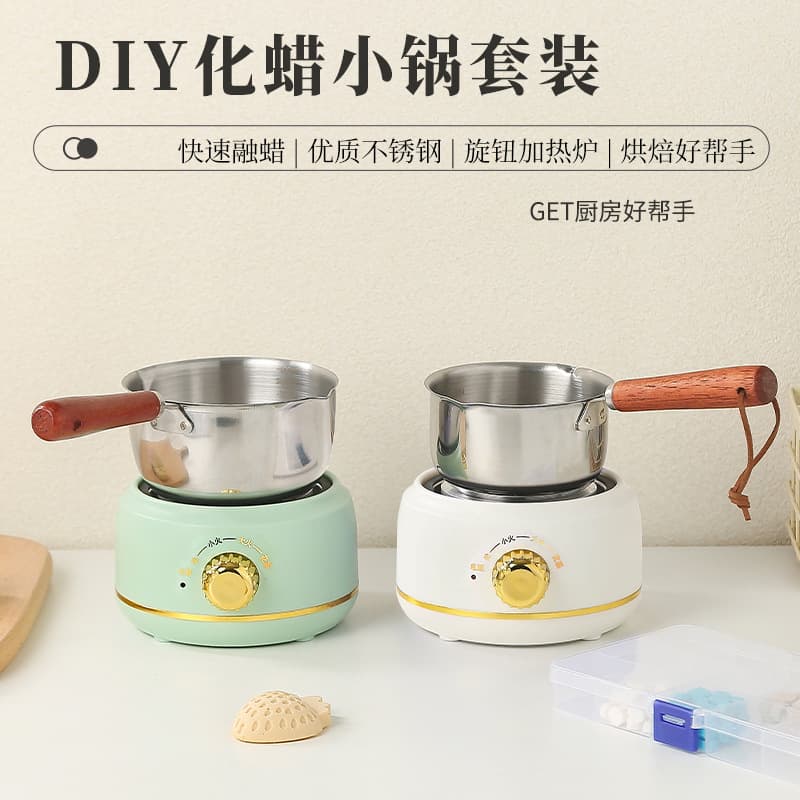 Popular online wax bottles for making various heating stoves, stainless steel wax melting miniature heating stoves, small milk heating stoves