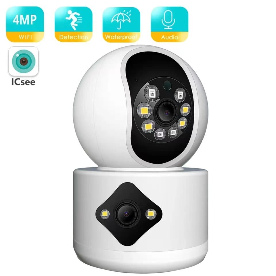 Xiongmai ICSEE Dual View Wireless WiFi Monitor 360-Degree Indoor Home Use Mobile Remote Full Color Pan/Tilt Camera
