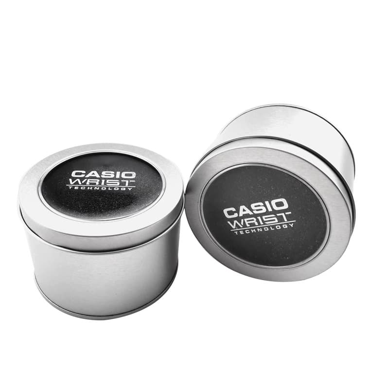 Round Tin Box Casio Watch Packaging Box, Trendy Small Black Watch Small Red Watch Frosted Cake Tin