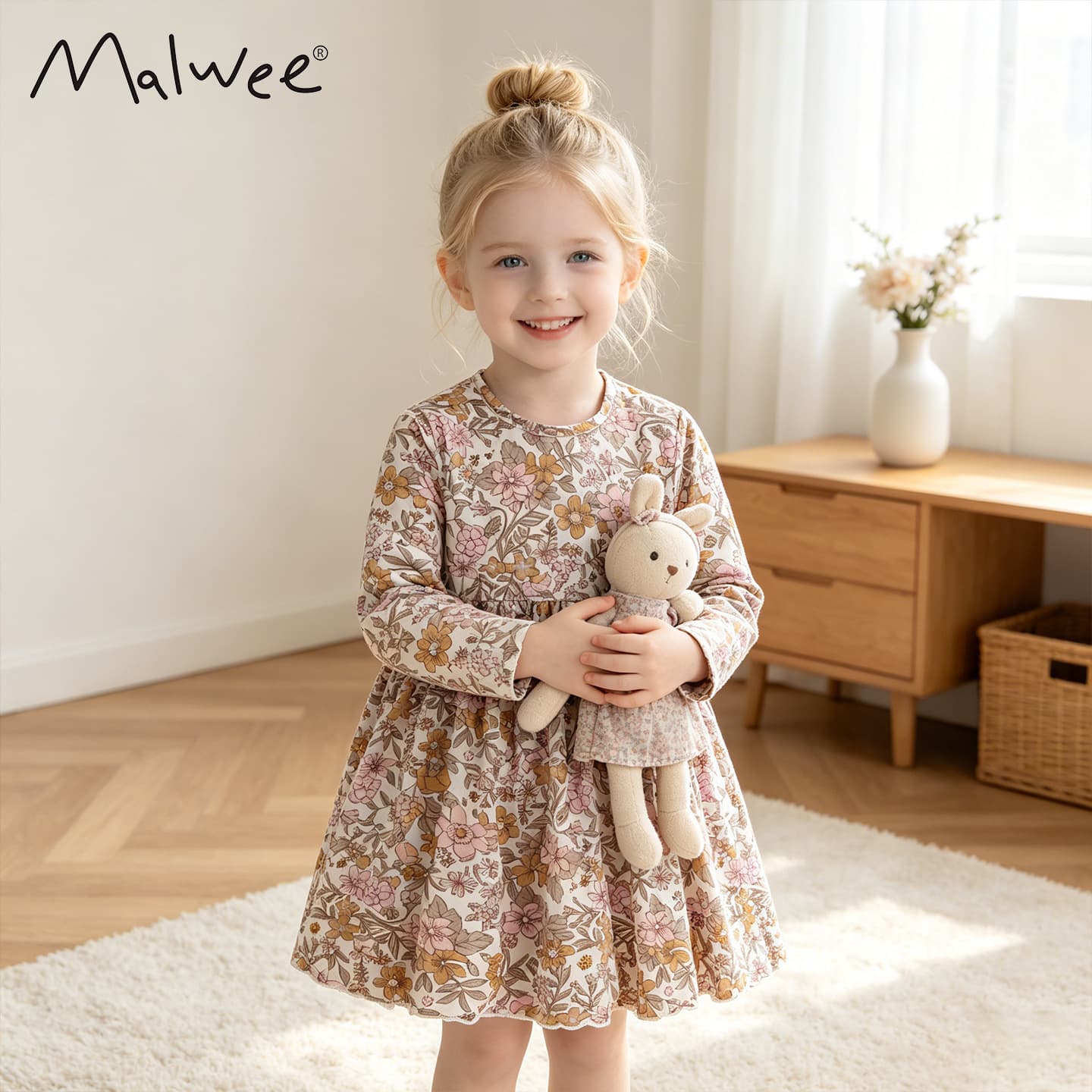Cross-border malwee autumn new girls' dresses fashionable cute princess style children's European and American children's dresses