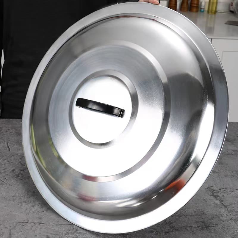 Wholesale Stainless Steel Large Cauldron Cover 08 Thickened Cauldron Cover King Flat Cover Steel Cover 46-115CM Firewood Stove Household