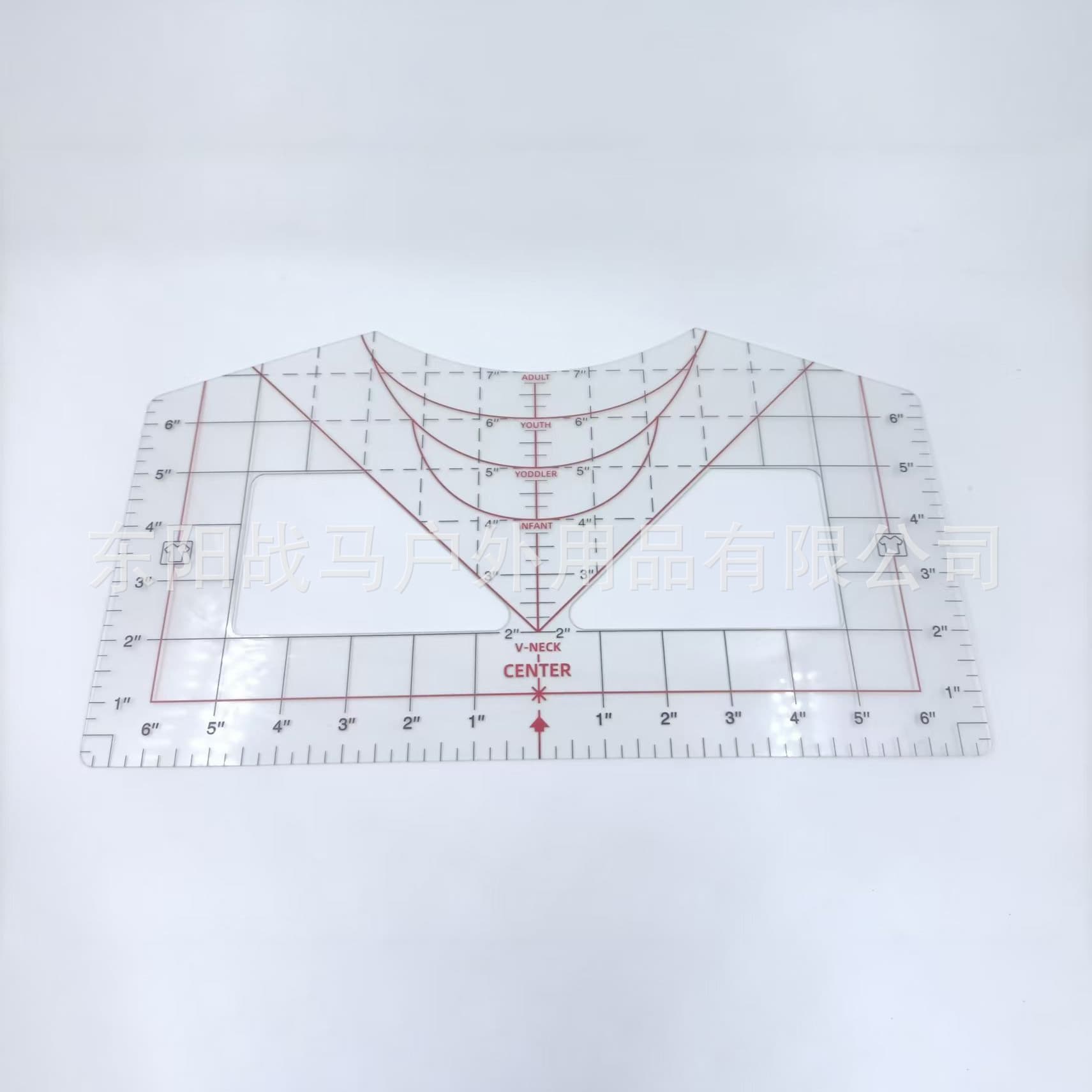 Cross-border new product hot-selling T-shirt alignment tool T-shirt guide ruler round neck calibration tool sewing PVC ruler T-shirt ruler