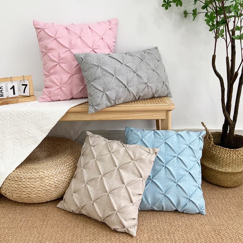 Ins Solid Color Snowflake Colored Cotton Linen Tassel Throw Pillow Cover Handmade Office Back Cushion Sofa Seat Lumbar Pillow