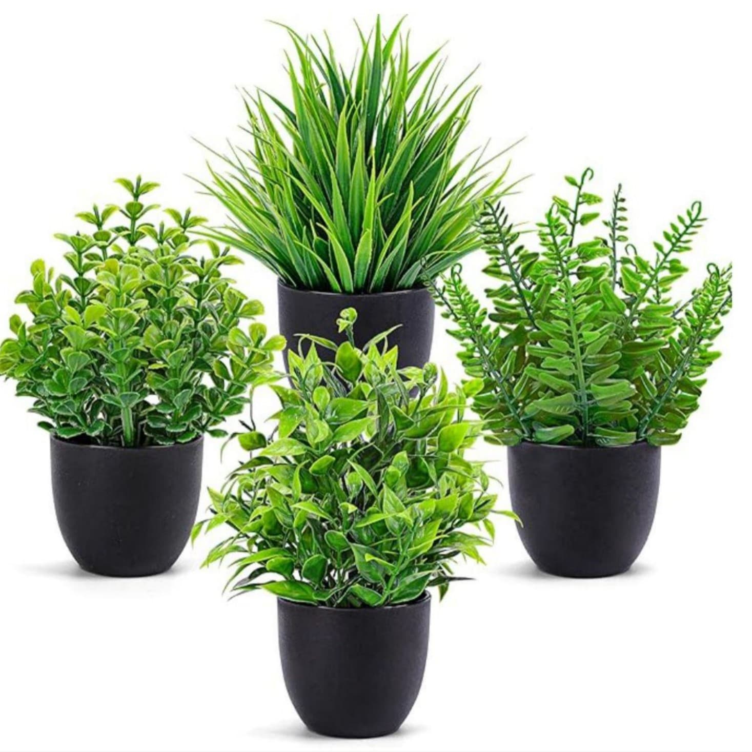 Cross-border Hot Selling Artificial Plants Fake Greenery Indoor Outdoor Decorative Plastic Potted Eucalyptus Simulation Small Potted Plants