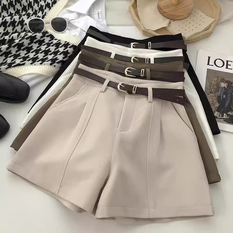 2026 New High-Waist White Shorts for Women Spring Summer Suit Wide-Leg Pants Loose Versatile Outer Wear Fashion Casual Trousers