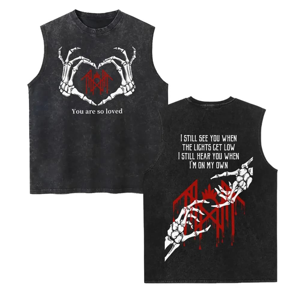 230g Cotton European Size Menswear Sleeveless Crewneck Vest - Sleep Token R