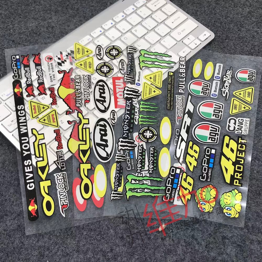 Reflective Decal Sticker for AGV Motorcycle Helmet, MONSTER Helmet Visor Decoration Sticker