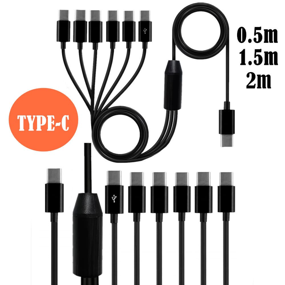 Type-C one-to-two-three-four-six charging cable multi-in-one Type-C interface charging data cable