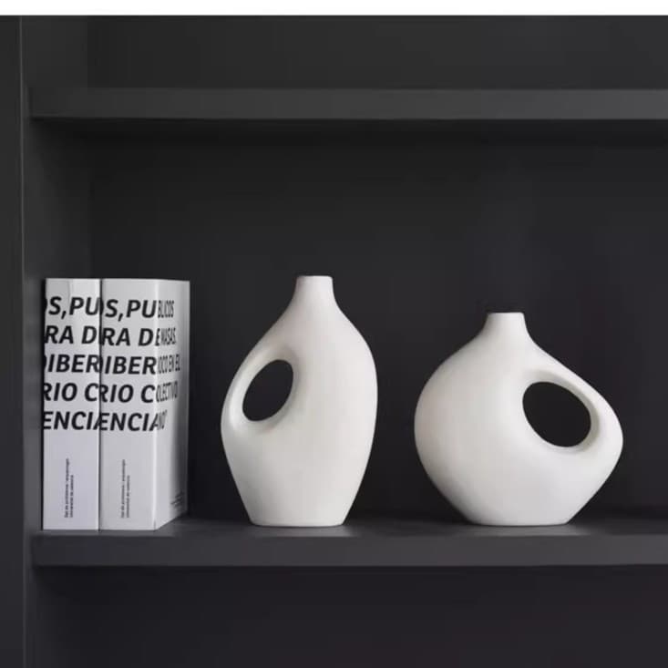 Modern Minimalist Ceramic Vase Decoration, Ins Circle Vase, Creative Ceramic Vase, Cross-border Hot Selling White Vase