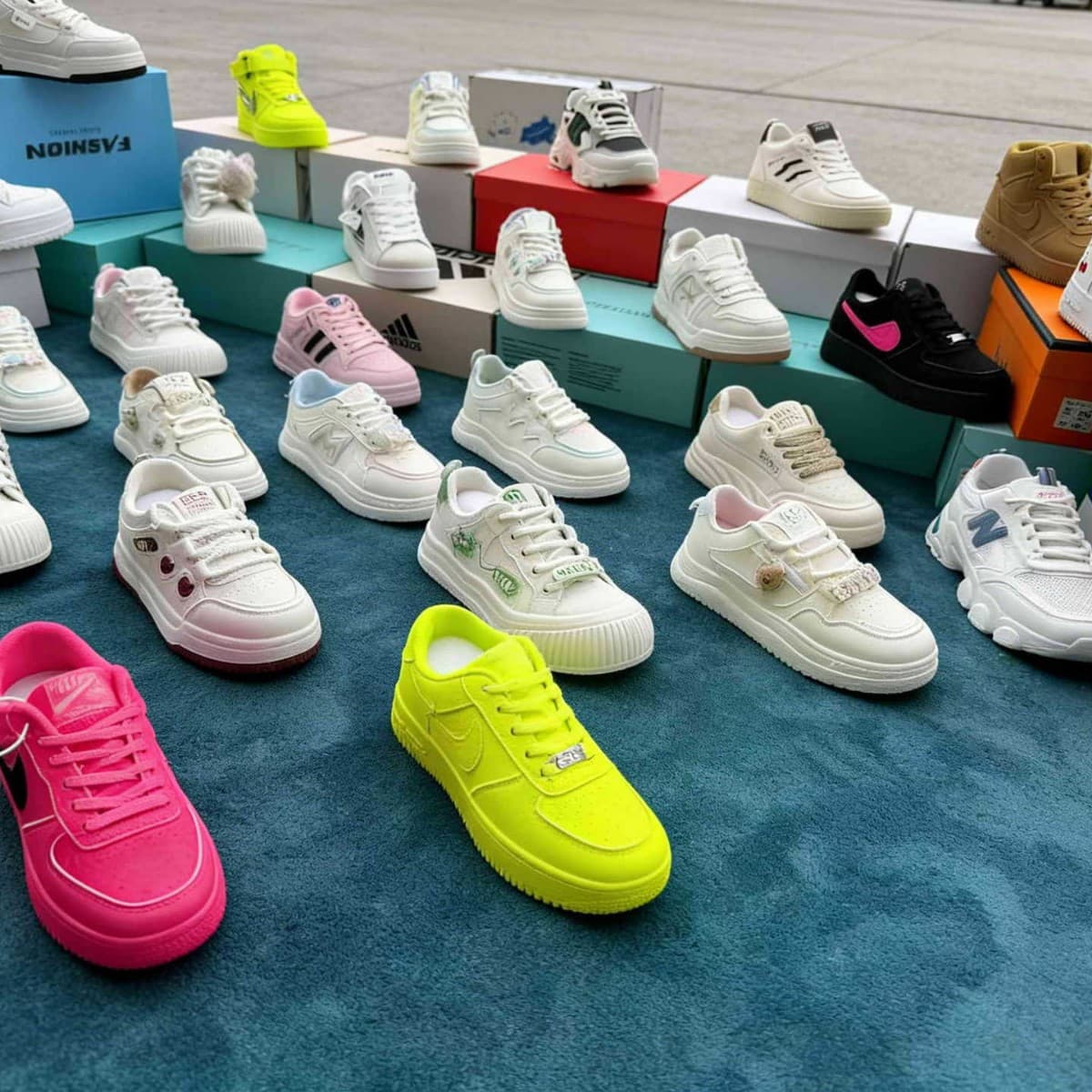Inventory processing of white shoes for women, cross-border e-commerce and foreign trade physical stores, wholesale processing of shoe manufacturers’ supply