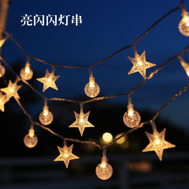 Solar Outdoor Light Courtyard Home String Lights Exterior Waterproof Terrace Garden LED Atmosphere Light Strip Hanging Tree Color Lights