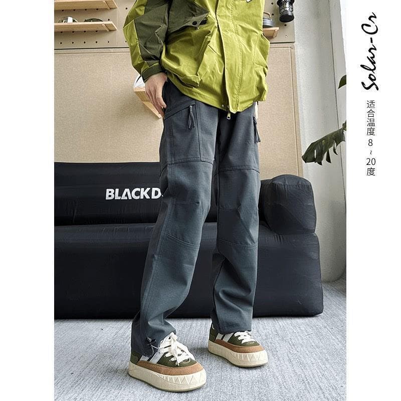 Men's Outdoor American Work Pants Loose Straight Leg Hiking Climbing Pants Summer Thin Quick-Dry Functional Pants