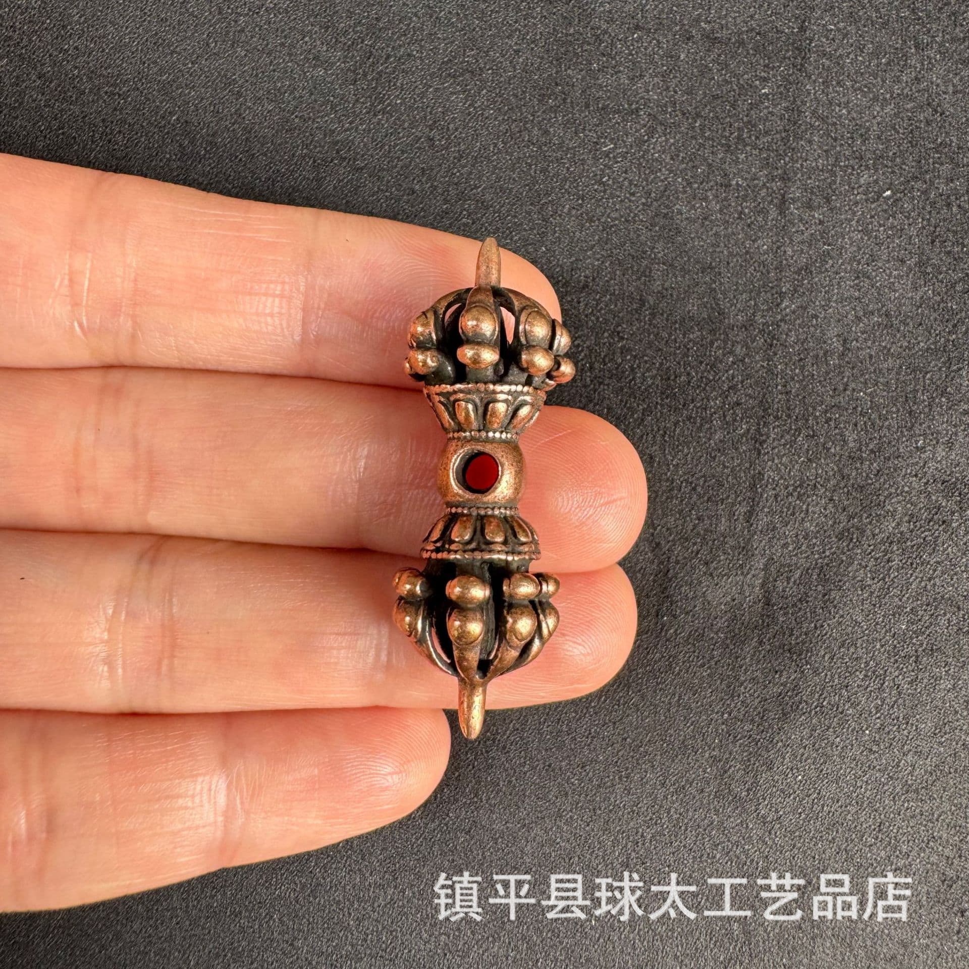 Wholesale Antique Collection Copper Nine-Prong Vajra Ornament Aged Pure Brass Demon-Subduing Vajra Decorative Craft