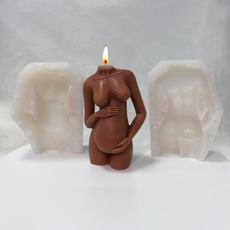 Xinqi 3D Pregnant Belly Aromatherapy Candle Silicone Mold Human Body Pregnancy Woman Gypsum Resin Cake