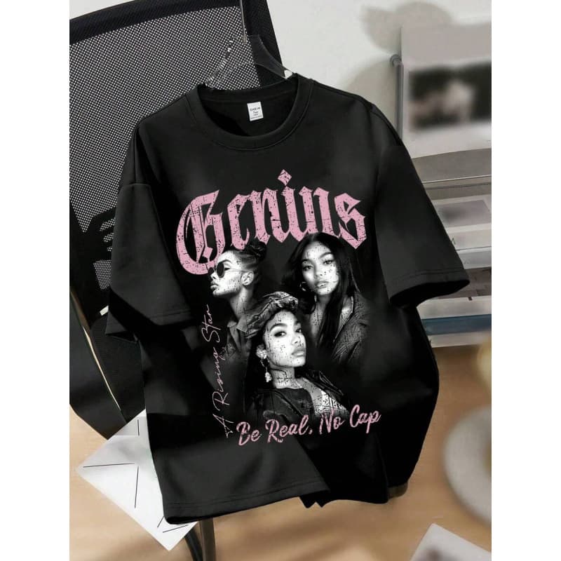 European Size Cotton EZwear Oversized Casual Minimalist Fashion Girl Gra