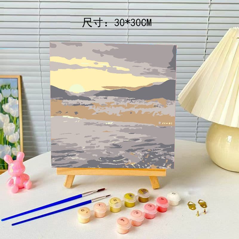 30*30 Paint by Numbers Handmade Cartoon Art for Living Room Wall Decor DIY Painting Kit