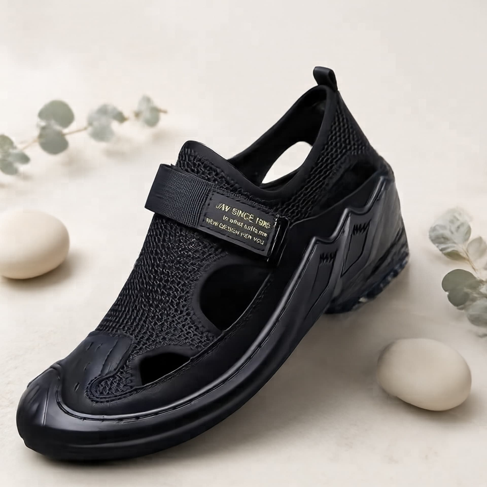 Breathable Leather Sandals Soft Leather Loafers Hollow Casual Shoes Mesh Casual Shoes Men's Breathable Hole Shoes Soft Sole