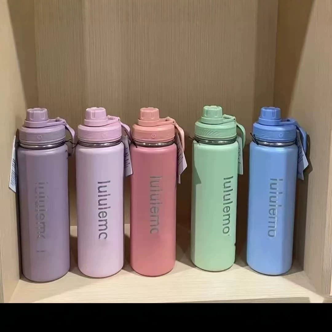 Back to Life Sports Water Bottle lululemon Style 710ml Outdoor Travel Insulated Cup Yoga Bottle