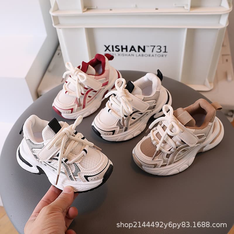 Boys Shoes Spring/Fall 2025 New Style Children's Sports Shoes Breathable Mesh Girls Shoes Dad Shoes Single Mesh Shoes