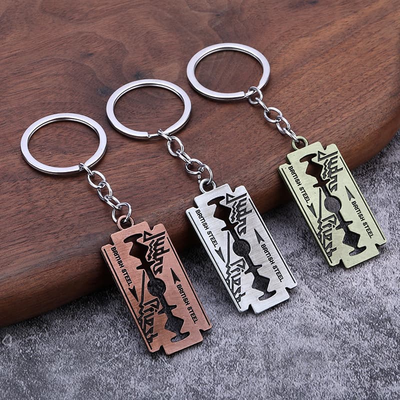 British rock band Judas Priest razor blade necklace creative pendant metal charm accessory