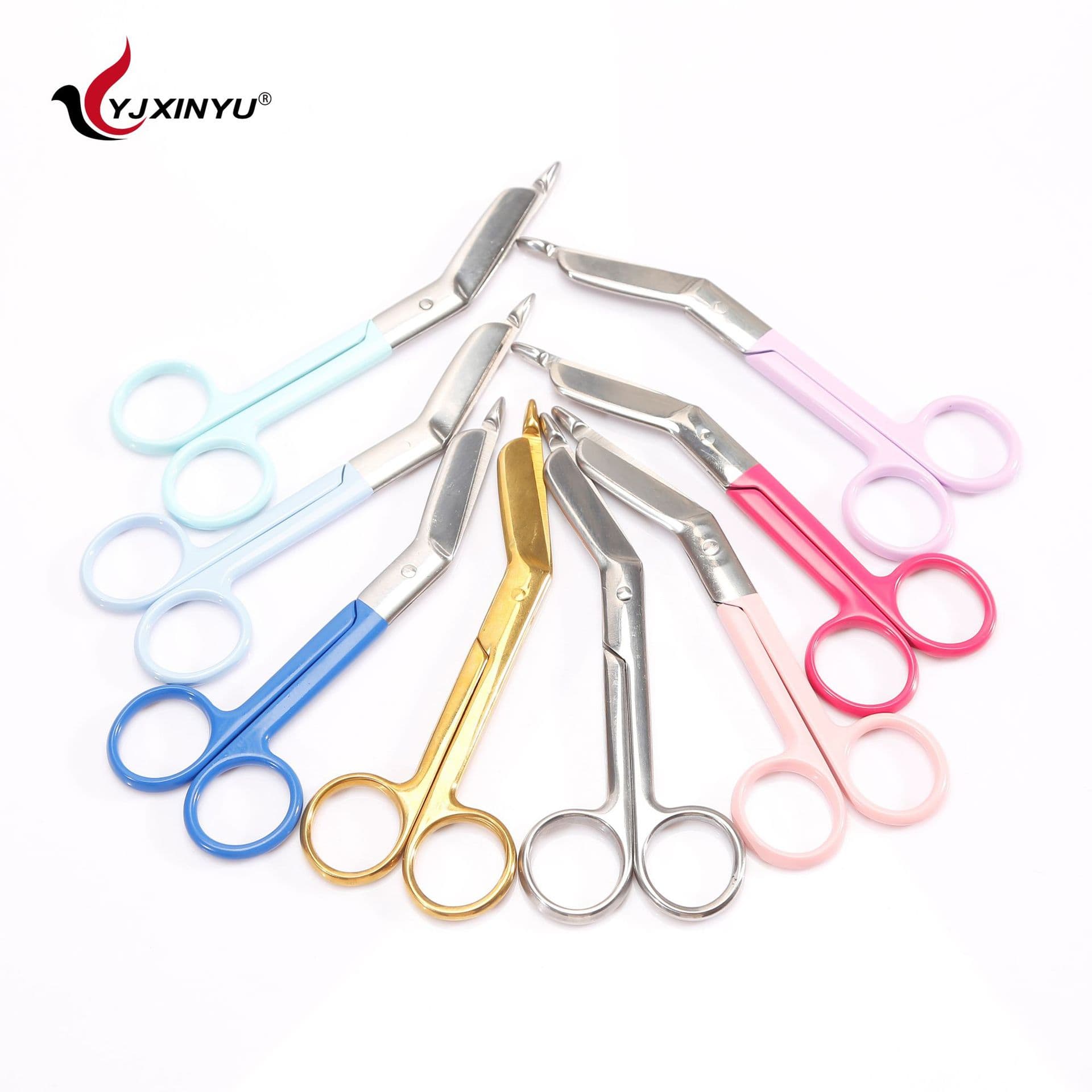 Bandage Scissors, Stainless Steel Bent Tip for Home and Outdoor First Aid