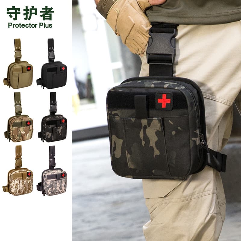 Outdoor Tactical Leg Pack Mobile Waist Pack Black Tool Pack Lure Bag Portable First Aid Leg Strap Medical Kit