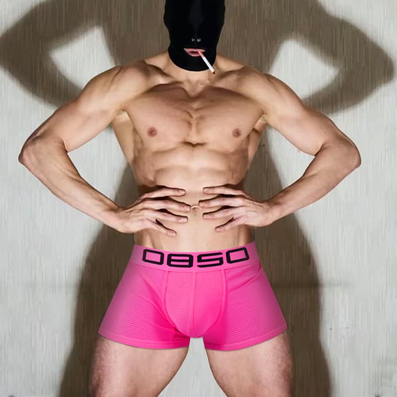 Sports fitness hip lift sports fitness pants mesh breathable low waist sexy men's boxer briefs BS834