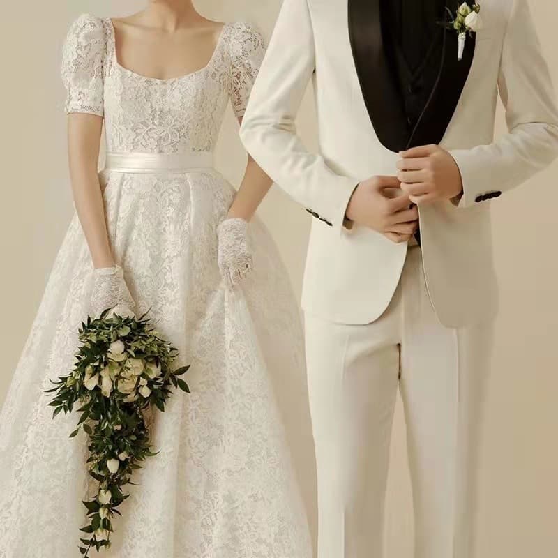 Korean Lace Light Wedding Dress 2026 New Collection Bride Outfit Plus Size Simple Welcome Fairy Travel Photo Dress Women