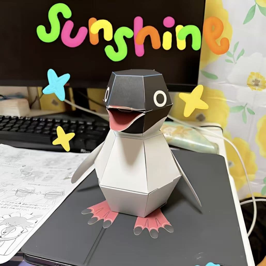 [Video Same Style] Bomb Penguin Origami Toy, Creative Handmade Jumping Paper Craft, DIY Paper Sculpture