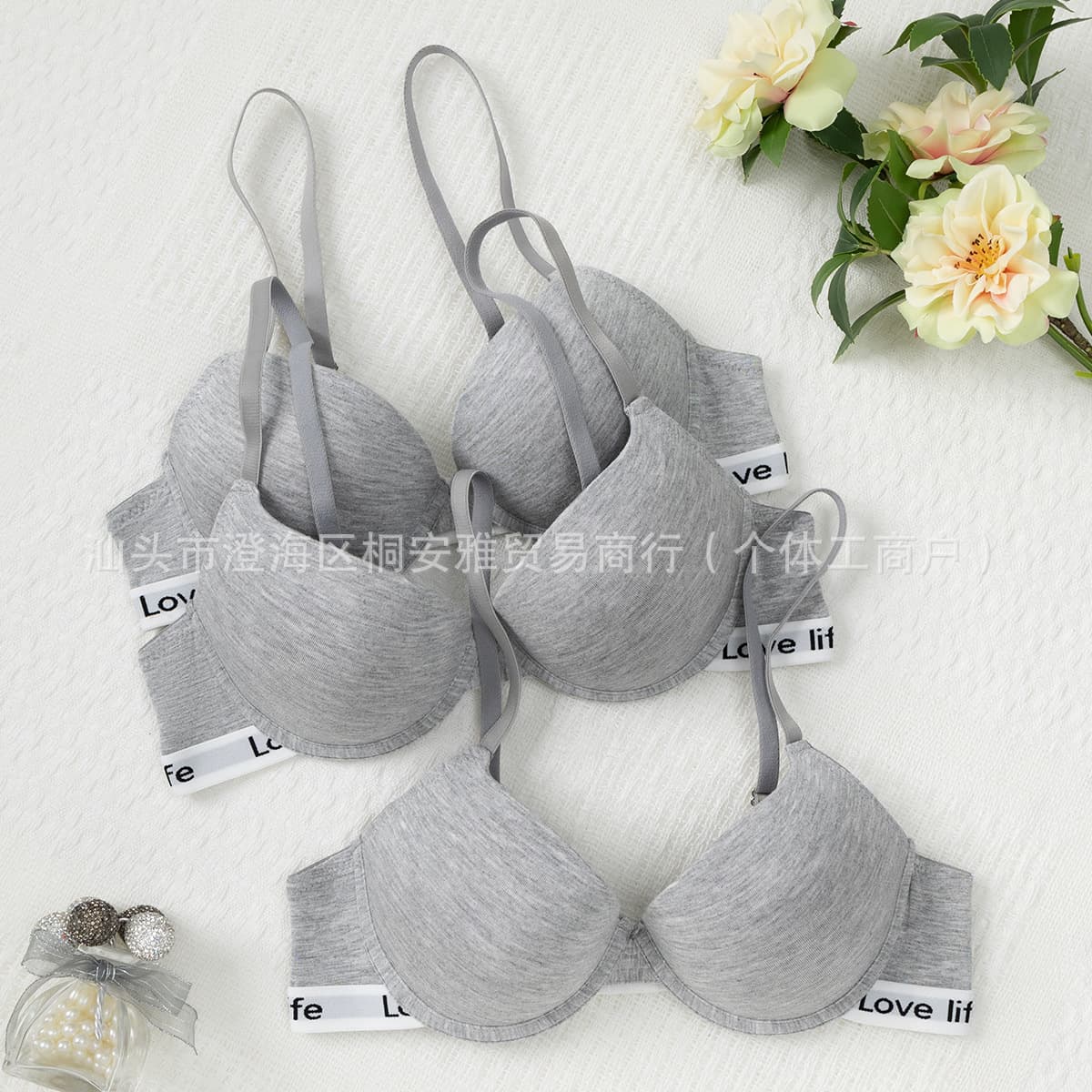 New European and American Cross-Border Thin Cotton Cup Plus Size Simple Bra Adjustable Comfortable Side Coverage Women's Direct Supply from Manufacturer