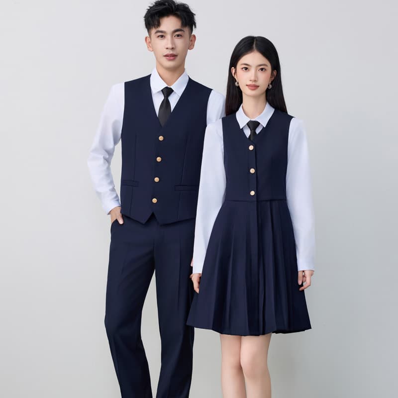 Navy Blue Korean Style School Uniform JK Set Uniform Korean College Style Spring/Autumn Slim Performance Vest Suit Set