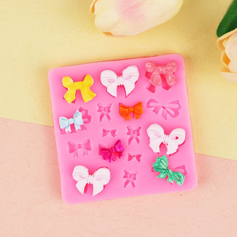 Baking DIY liquid silicone mold, large and small bow fondant flower mold, cake tools, soft clay handmade soap mold