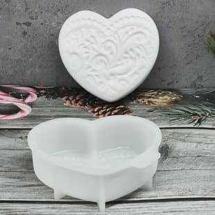 Z0222 Bride Heart Soap Mold Decorative Cement Plaster Mold DIY Silicone Mold