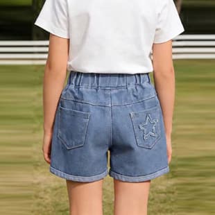 Girls Denim Shorts Manufacturer Wholesale, New Summer Children's Shorts Wholesale, Stylish Denim Shorts for Middle and Older Children