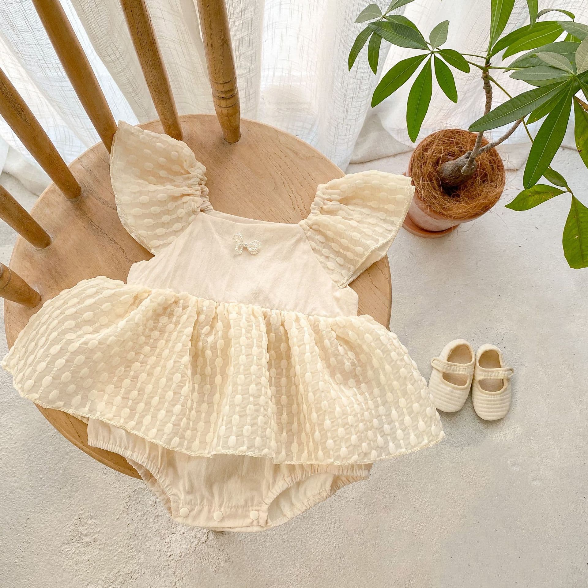 2024 Baby Girl Summer Clothes Sweet Sleeveless Harness Dress Thin Infant and Toddler Birthday Party Coverall Romper Suit
