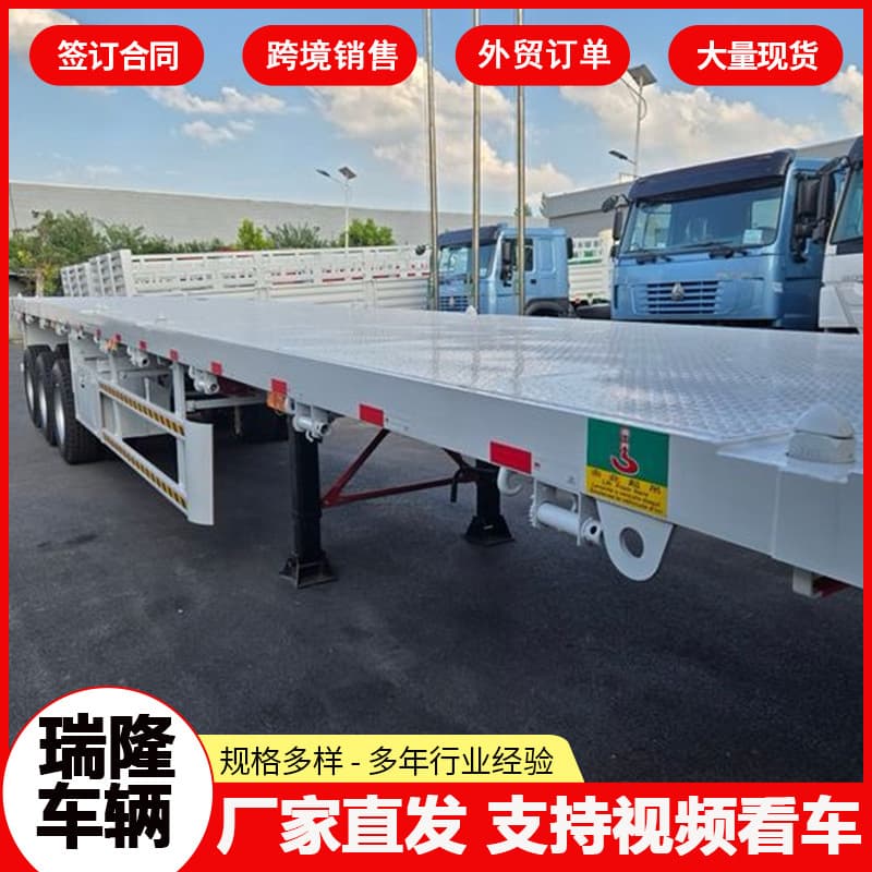 Extendable low-bed semi-trailer, three-line six-axle wolf-style flatbed semi-trailer, large special equipment transport vehicle