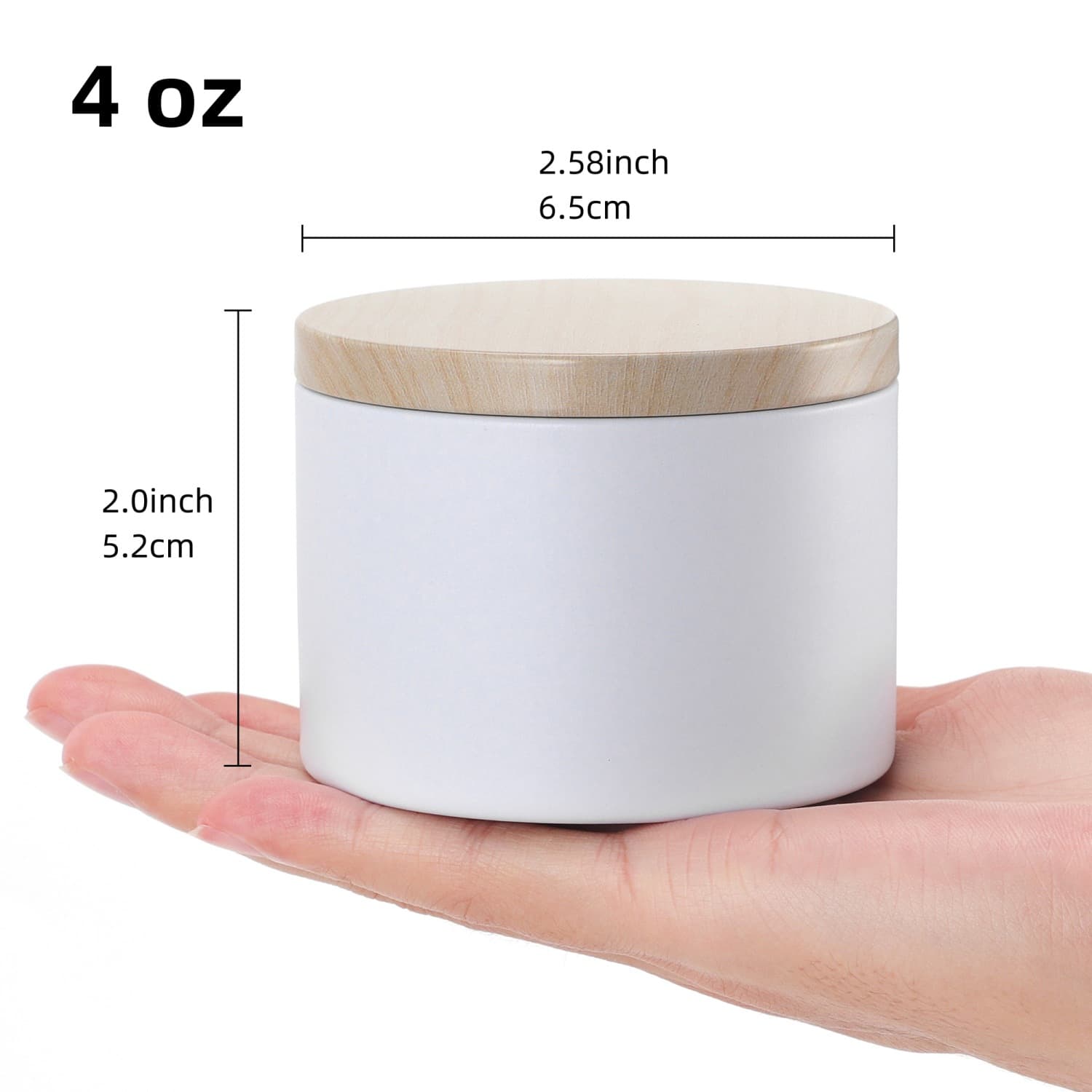 Stock Simulated Wood Lid Tinplate Candle Jar 4oz Aromatherapy Candle Tin 8oz Black/White Wedding Candy Can
